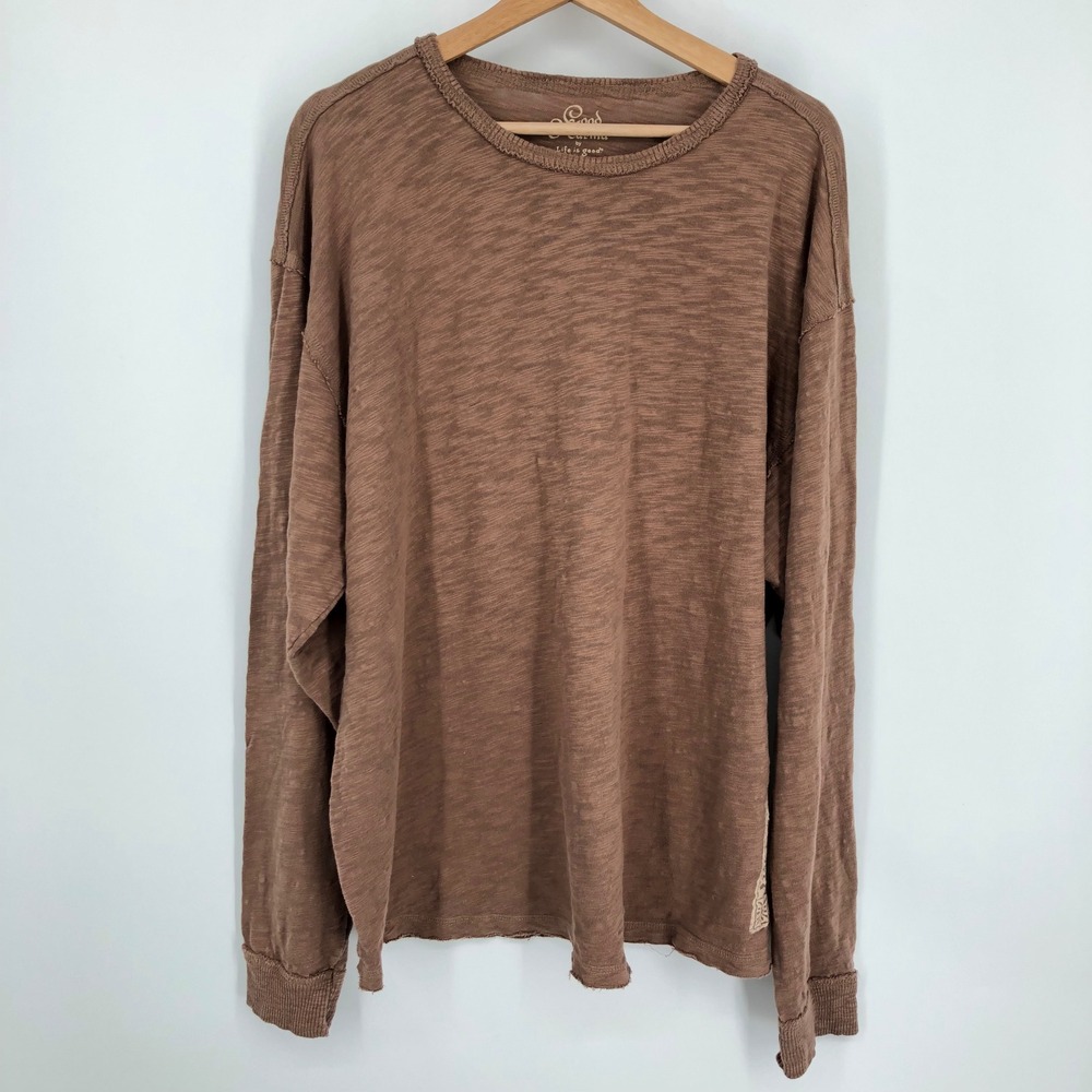 Good Karma by Life is Good Mens Shirt Size XL Brown Organic‎ Cotton Sustainable